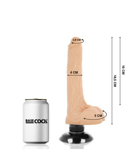 BASECOCK - VIBRADOR REALÍSTICO 2-1 NATURAL 18.5 CM -O- 4 CM Vibradores Realísticos