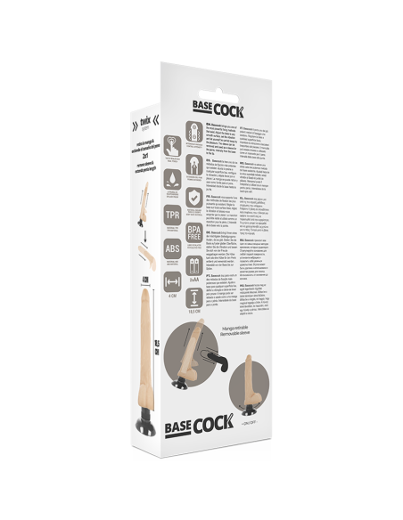 BASECOCK - VIBRADOR REALÍSTICO 2-1 NATURAL 18.5 CM -O- 4 CM Vibradores Realísticos