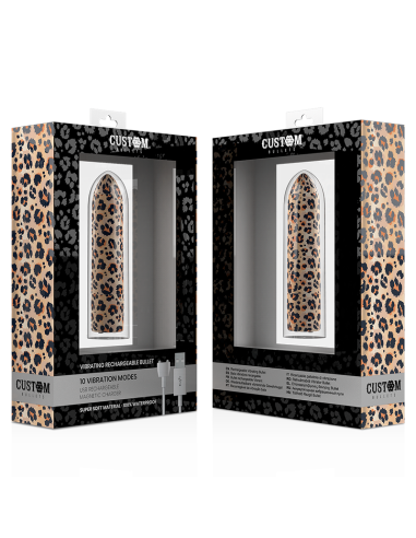 CUSTOM BULLETS - BALA RECARGABLE LEOPARD 10 INTENSIDADES Balas vibradoras