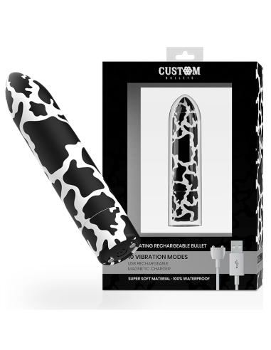 CUSTOM BULLETS - BALA RECARGABLE COW 10 INTENSIDADES Balas vibradoras