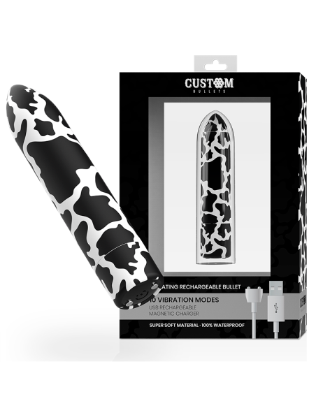 CUSTOM BULLETS - BALA RECARGABLE COW 10 INTENSIDADES Balas vibradoras