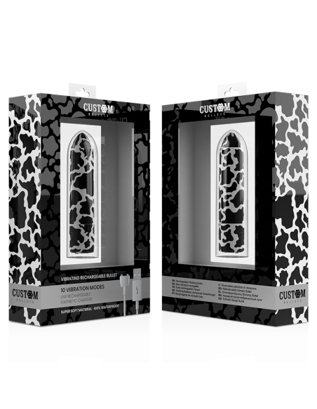 CUSTOM BULLETS - BALA RECARGABLE COW 10 INTENSIDADES Balas vibradoras