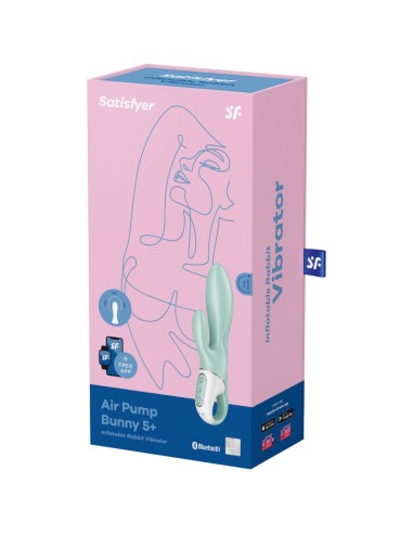 SATISFYER - AIR PUMP BUNNY 5+ VIBRADOR RABBIT INFLABLE APP VERDE Vibradores con APP