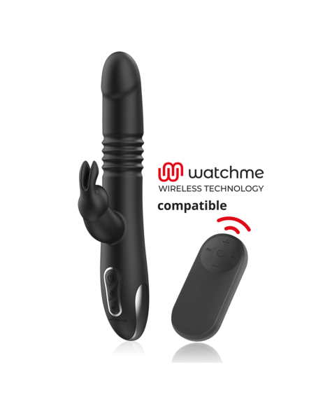 BLACK&SILVER - KENJI VIBRADOR RABBIT UP & DOWN + MANDO CONTROL REMOTO WATCHME 