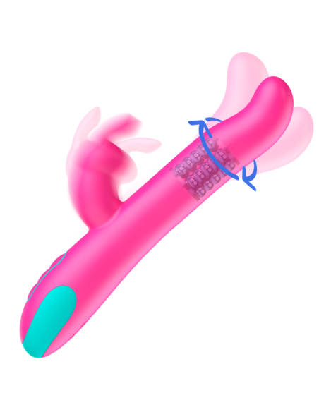HAPPY LOKY - PLUTO RABBIT VIBRATOR & ROTATOR + MANDO CONTROL REMOTO WATCHME 