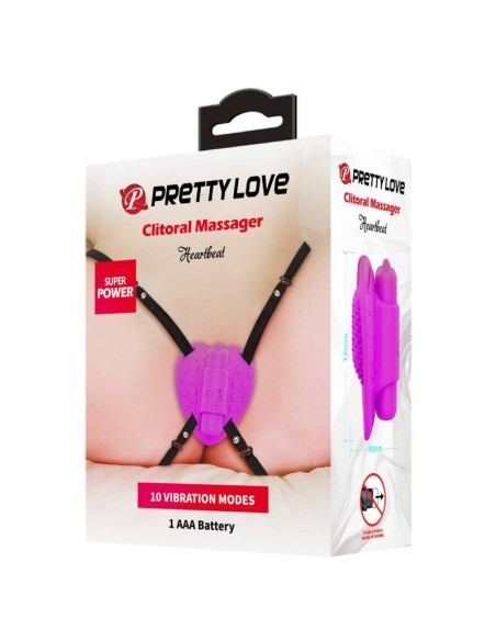 PRETTY LOVE - MASAJEADOR DE CLÍTORIS HEARTBEAT 10 MODOS DE VIBRACIÓN MORADO Estimuladores