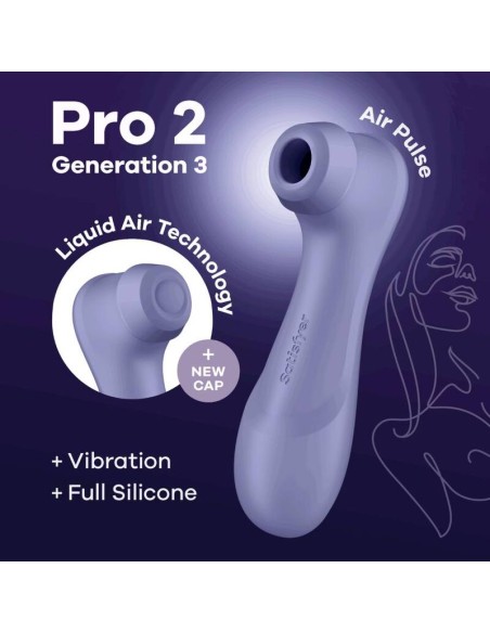 SATISFYER - PRO 2 GENERACIÓN 3 LIQUID AIR TECHNOLOGY LILA Succionadores sin vibración