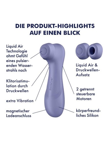 SATISFYER - PRO 2 GENERACIÓN 3 LIQUID AIR TECHNOLOGY LILA Succionadores sin vibración