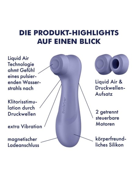 SATISFYER - PRO 2 GENERACIÓN 3 LIQUID AIR TECHNOLOGY LILA Succionadores sin vibración