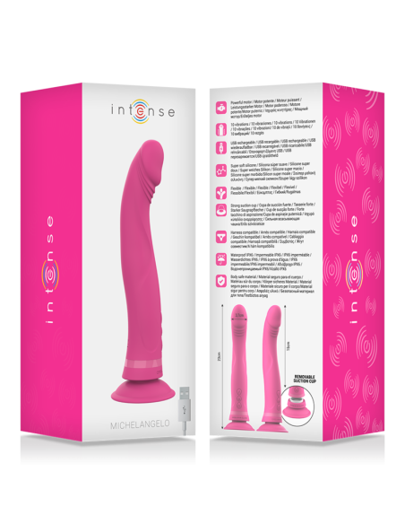 INTENSE - MICHELANGELO DILDO VIBRADOR SILICONA ROSA Rotadores y vibradores