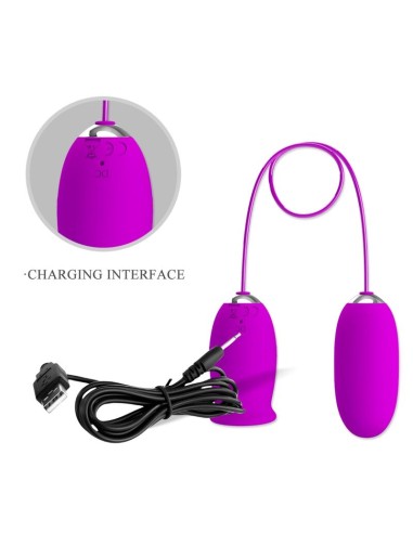 PRETTY LOVE - DAISY HUEVO DUAL VIBRADOR RECARGABLE MORADO Huevos vibradores