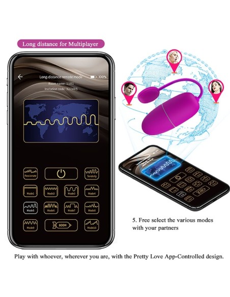 PRETTY LOVE - NYMPH HUEVO VIBRADOR CONTROLADO POR APP VIOLETA Huevos vibradores
