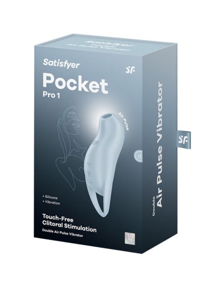 SATISFYER - POCKET PRO 1 ESTIMULADOR CLÍTORIS AZUL CLARO Para Clítoris