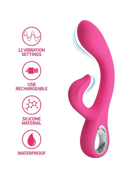 PRETTY LOVE - FRITZ VIBRADOR RABBIT 12 VIBRACIONES ROSA Vibradores Rabbit