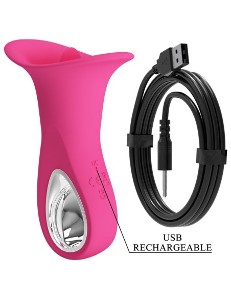 PRETTY LOVE - CLYDE VIBRADOR ORAL LENGUA VIBRADORA 12 VIBRACIONES ROSA Vibradores Rabbit