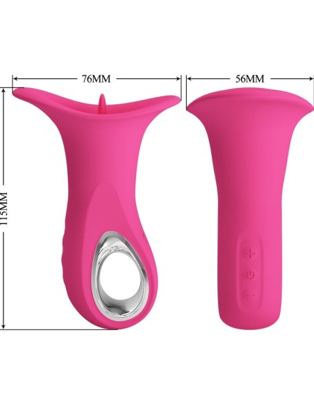 PRETTY LOVE - CLYDE VIBRADOR ORAL LENGUA VIBRADORA 12 VIBRACIONES ROSA Vibradores Rabbit