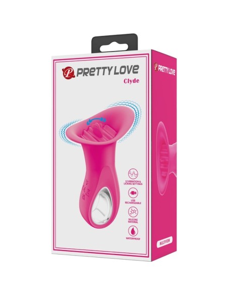 PRETTY LOVE - CLYDE VIBRADOR ORAL LENGUA VIBRADORA 12 VIBRACIONES ROSA Vibradores Rabbit
