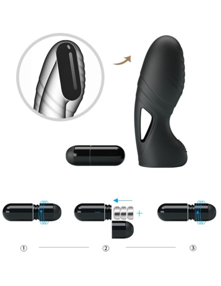 PRETTY LOVE - ALAN VIBRADOR DE DEDO SILICONA NEGRO Vibradores Dedo
