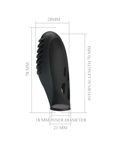 PRETTY LOVE - GILO VIBRADOR DE DEDO SILICONA NEGRO Vibradores Dedo