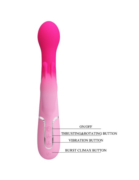 PRETTY LOVE - DEJON VIBRADOR RABBIT 3 EN 1 MULTIFUNCIÓN ROSA Vibradores HI-TECH