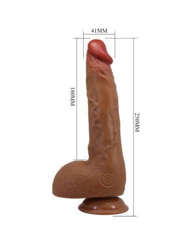 BAILE - BEAUTIFUL WILKS VIBRADOR REALÍSTICO DE 5 CONFIGURACIONES 25 CM MULATO Vibradores HI-TECH