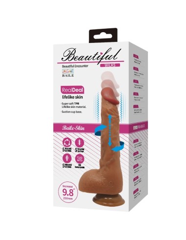 BAILE - BEAUTIFUL WILKS VIBRADOR REALÍSTICO DE 5 CONFIGURACIONES 25 CM MULATO Vibradores HI-TECH