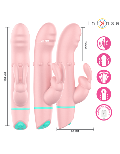 INTENSE - ALVIN ESTIMULADOR RABBIT & VIBRADOR ROLLING + OSCILANTE Vibradores Rabbit