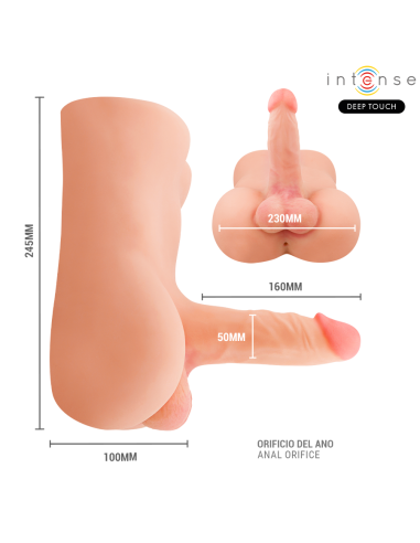 INTENSE DEEP TOUCH - DAMIEN TORSO CON DILDO REALÍSTICO CON EMPUJE Y VIBRACIÓN CONTROL REMOTO 3.5 KG Vibradores Realísticos