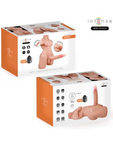 INTENSE DEEP TOUCH - MARTY TORSO CON ANO Y DILDO REALÍSTICO CON EMPUJE Y VIBRACIÓN CONTROL REMOTO 6.2 KG Vibradores Realísticos