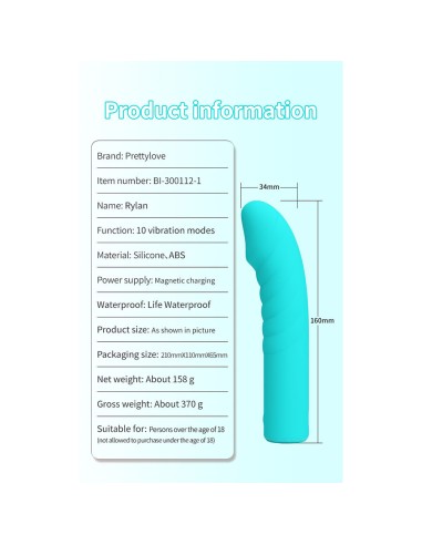 PRETTY LOVE - RYLAN VIBRADOR PUNTO G AZUL Vibradores Punto G