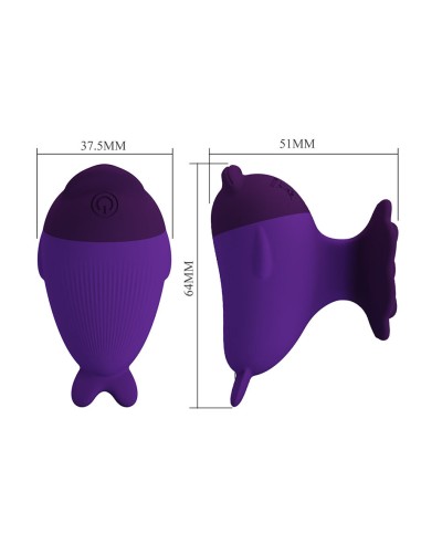 PRETTY LOVE - DOLPHIN MINI VIBRADOR CON SUJECIÓN Masajeadores