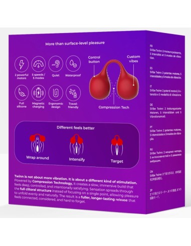 SNAIL VIBE - TWINN VIBRADOR DE DEDO CEREZA Masajeadores
