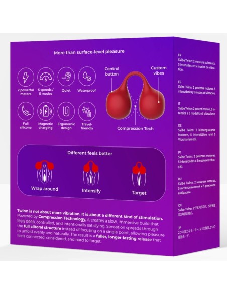SNAIL VIBE - TWINN VIBRADOR DE DEDO CEREZA Masajeadores
