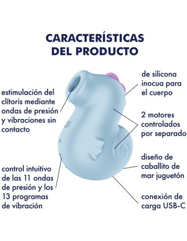 SATISFYER - SEA PONY VIBRADOR & ESTIMULADOR AIR PULSE Para Clítoris