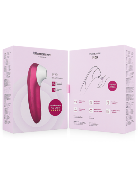 WOMANIZER - PRO VIBRANT ESTIMULADOR DE CLÍTORIS ROSA Para Clítoris
