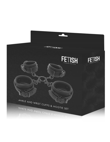 FETISH SUBMISSIVE - SET ESPOSAS MANOS Y TOBILLOS CON FORRO DE NEOPRENO Esposas de fijación