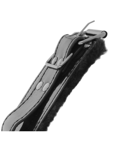 DARKNESS - ESPOSAS CUERO AJUSTABLES MANOS NEGRO CON CANDADO Esposas