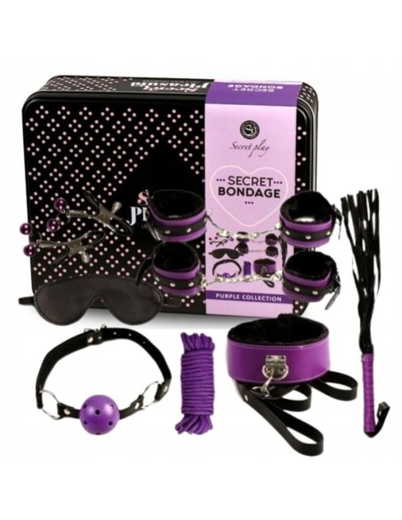 SECRETPLAY - BDSM SET 8PCS LILA / NEGRO Kits juguetes sexuales