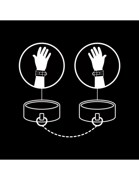 FETISH SUBMISSIVE - ESPOSAS CUERO VEGANO CON FORRO DE NEOPRENO Esposas
