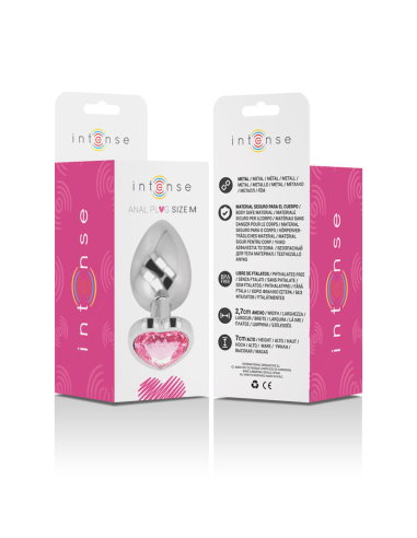 INTENSE - PLUG ANAL METAL ALUMINIO CORAZÓN ROSA TALLA M Plugs Anales