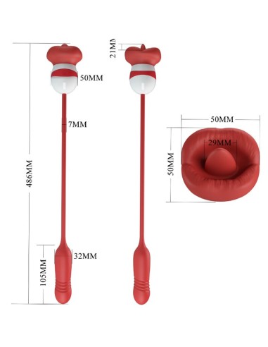 PRETTY LOVE - ASHLYNN MASTURBADOR BOCA ROJO Juguetes para Mujeres