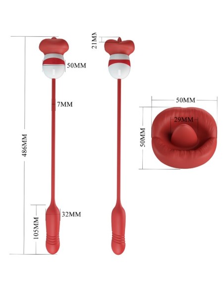 PRETTY LOVE - ASHLYNN MASTURBADOR BOCA ROJO Juguetes para Mujeres