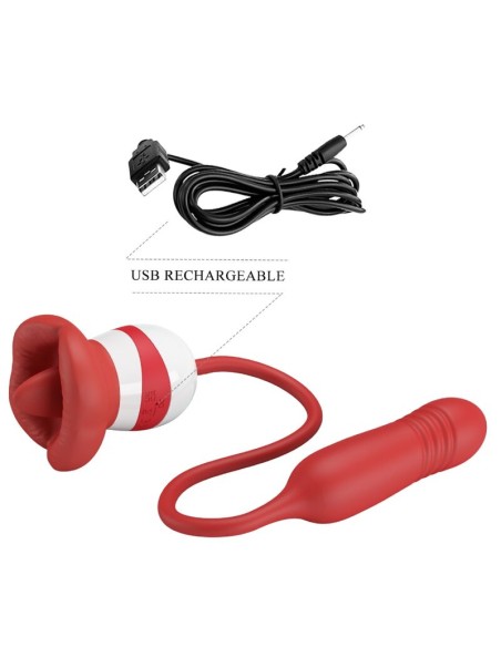 PRETTY LOVE - ASHLYNN MASTURBADOR BOCA ROJO Juguetes para Mujeres