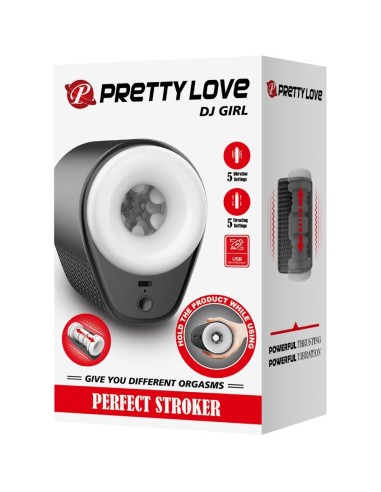 PRETTY LOVE - DJ GIRL MASTURBADOR MASCULINO CON VIBRACIÓN 5 CONFIGURACIONES NEGRO Masturbador Automático