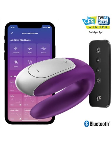 SATISFYER - DOUBLE FUN PARTNER VIBRADOR LILA Vibradores control remoto
