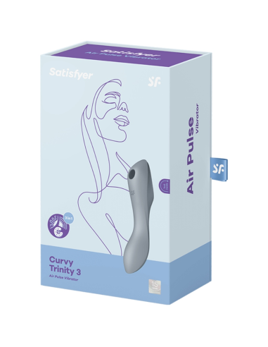 SATISFYER - CURVY TRINITY 3 ESTIMULADOR Y VIBRADOR GRIS Succionadores sin vibración