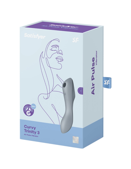 SATISFYER - CURVY TRINITY 3 ESTIMULADOR Y VIBRADOR GRIS Succionadores sin vibración