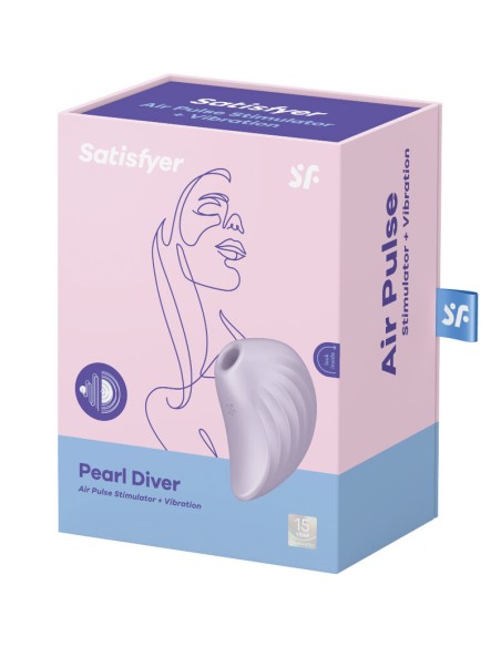 SATISFYER - PEARL DIVER ESTIMULADOR Y VIBRADOR VIOLETA Succionadores sin vibración