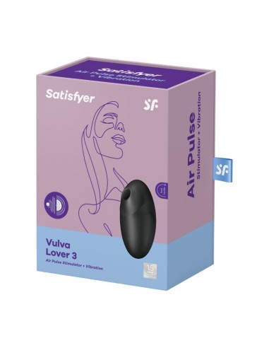 SATISFYER - VULVA LOVER 3 ESTIMULADOR Y VIBRADOR NEGRO Succionadores sin vibración