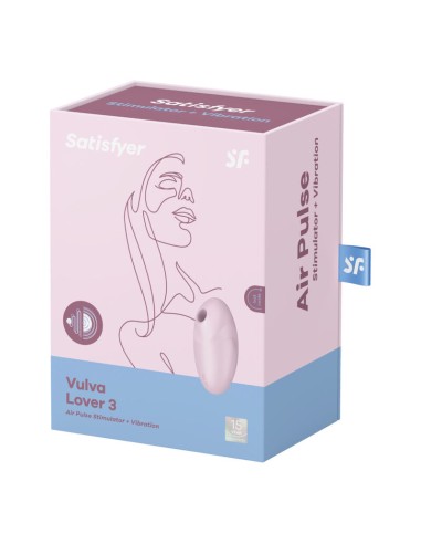 SATISFYER - VULVA LOVER 3 ESTIMULADOR Y VIBRADOR ROSA Succionadores sin vibración